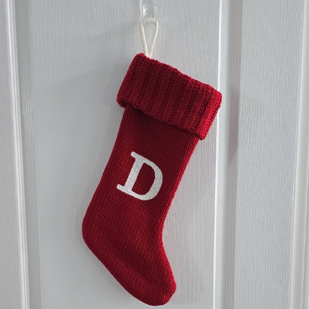 Wondershop Red Knit Stocking with Initial "D"